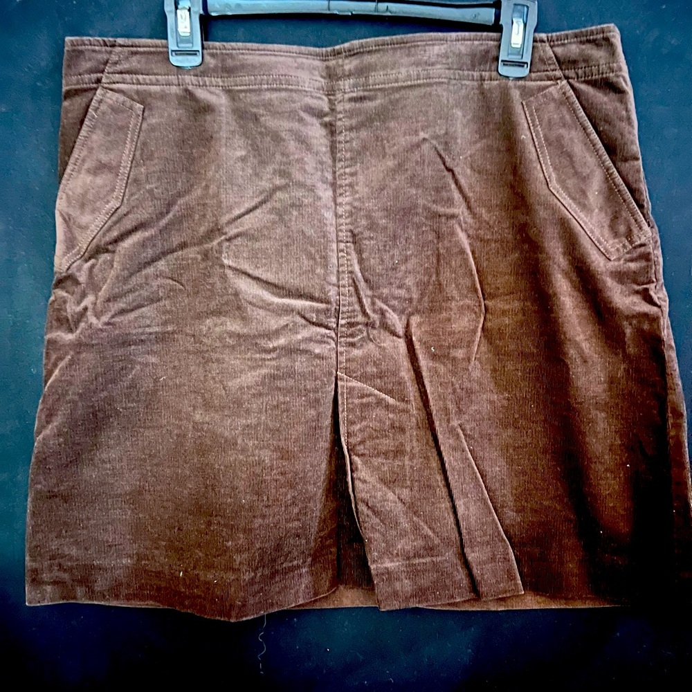 Lilly Pulitzer Chocolate Brown Corduroy Mini Skirt Size 14